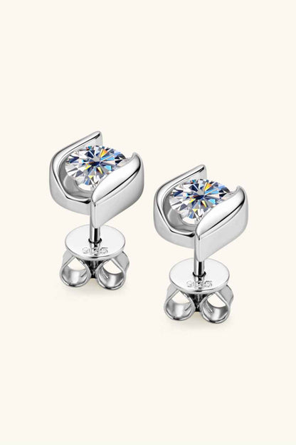 1 Carat Moissanite 925 Sterling Silver Stud Earrings