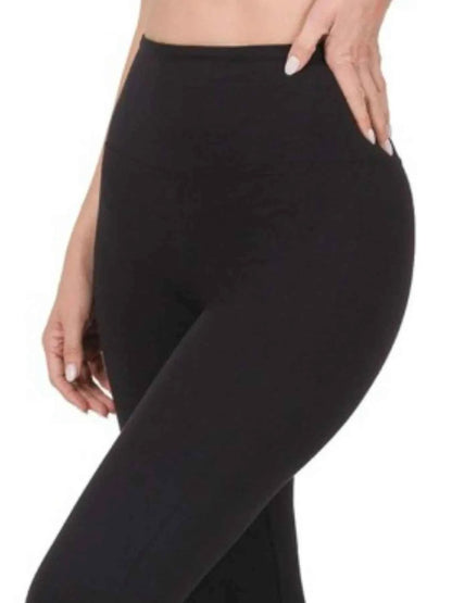 Zenana Wide Waistband Yoga Flare Pants