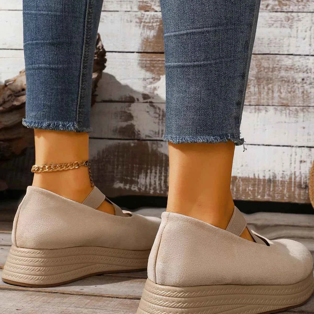 Crisscross Wedge Slip-Ons