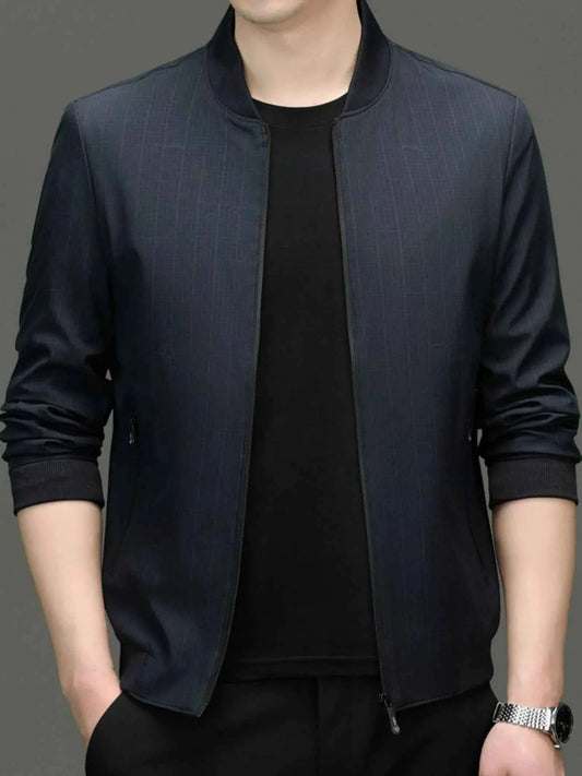 Men's Plus Size Zip Up Long Sleeve Jacket