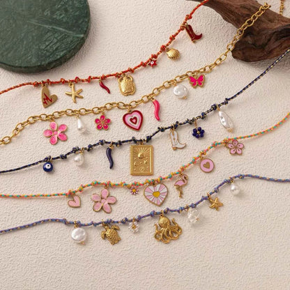 18K Gold-Plated Stainless Steel Charm Necklace