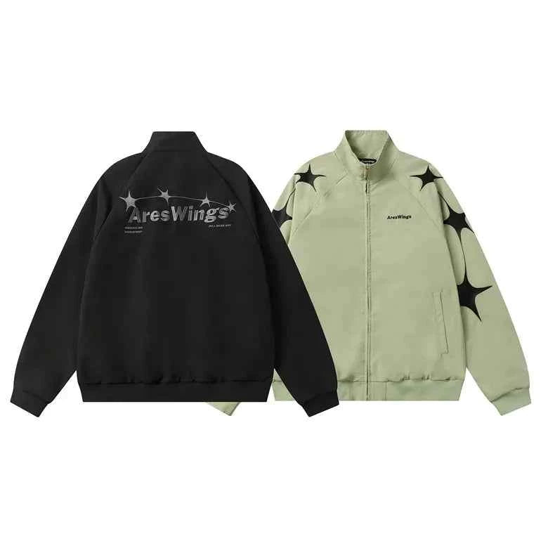 Men's Star Pattern Zip-Up Jacket