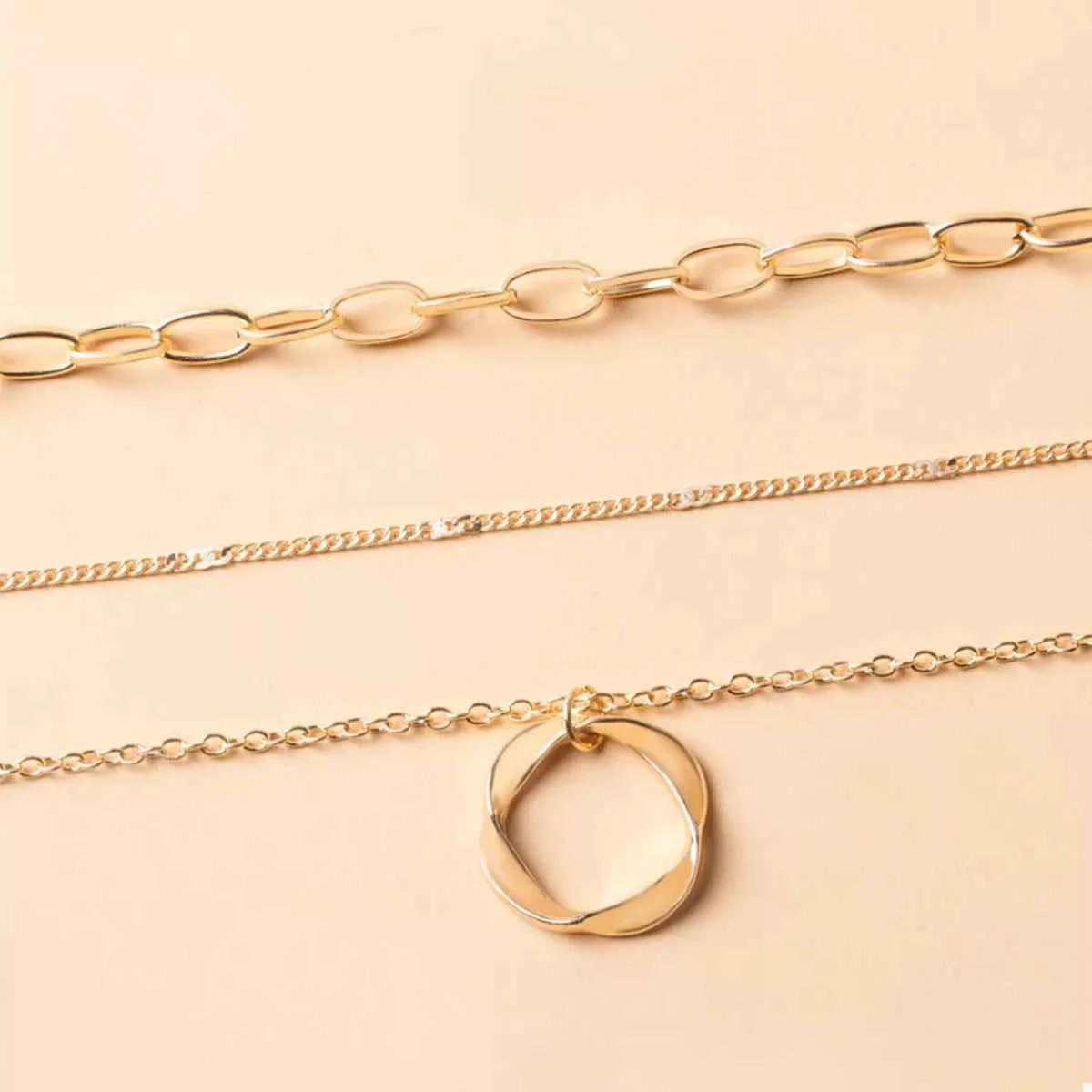 Three Layered Pendant Necklace