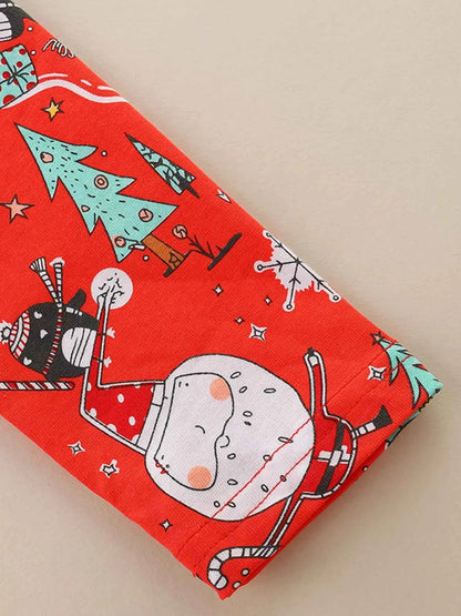 Children's Christmas Print Long Sleeve Dress