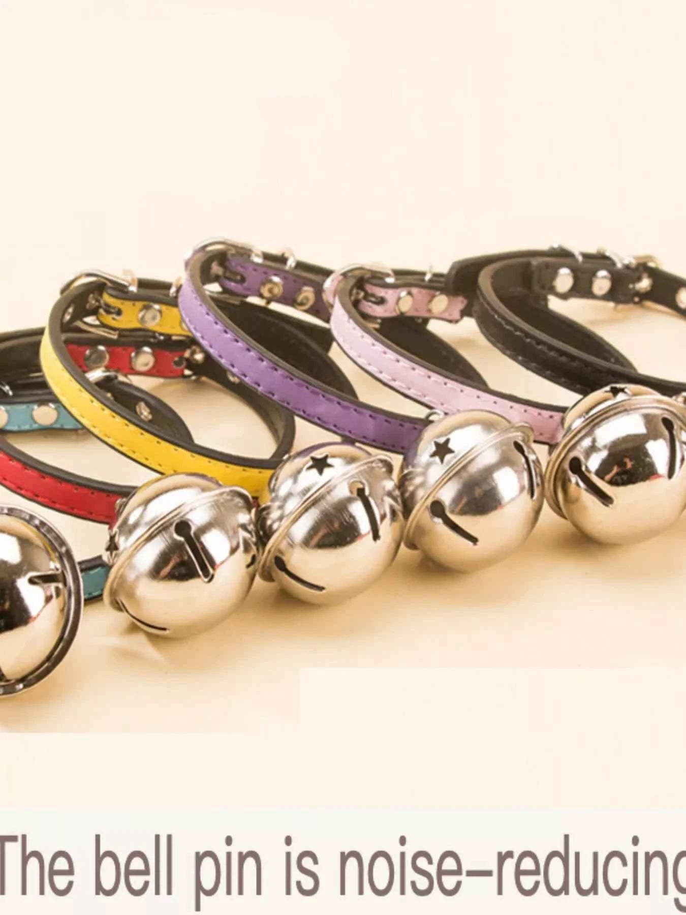 Leather Pet Collar with Bell
