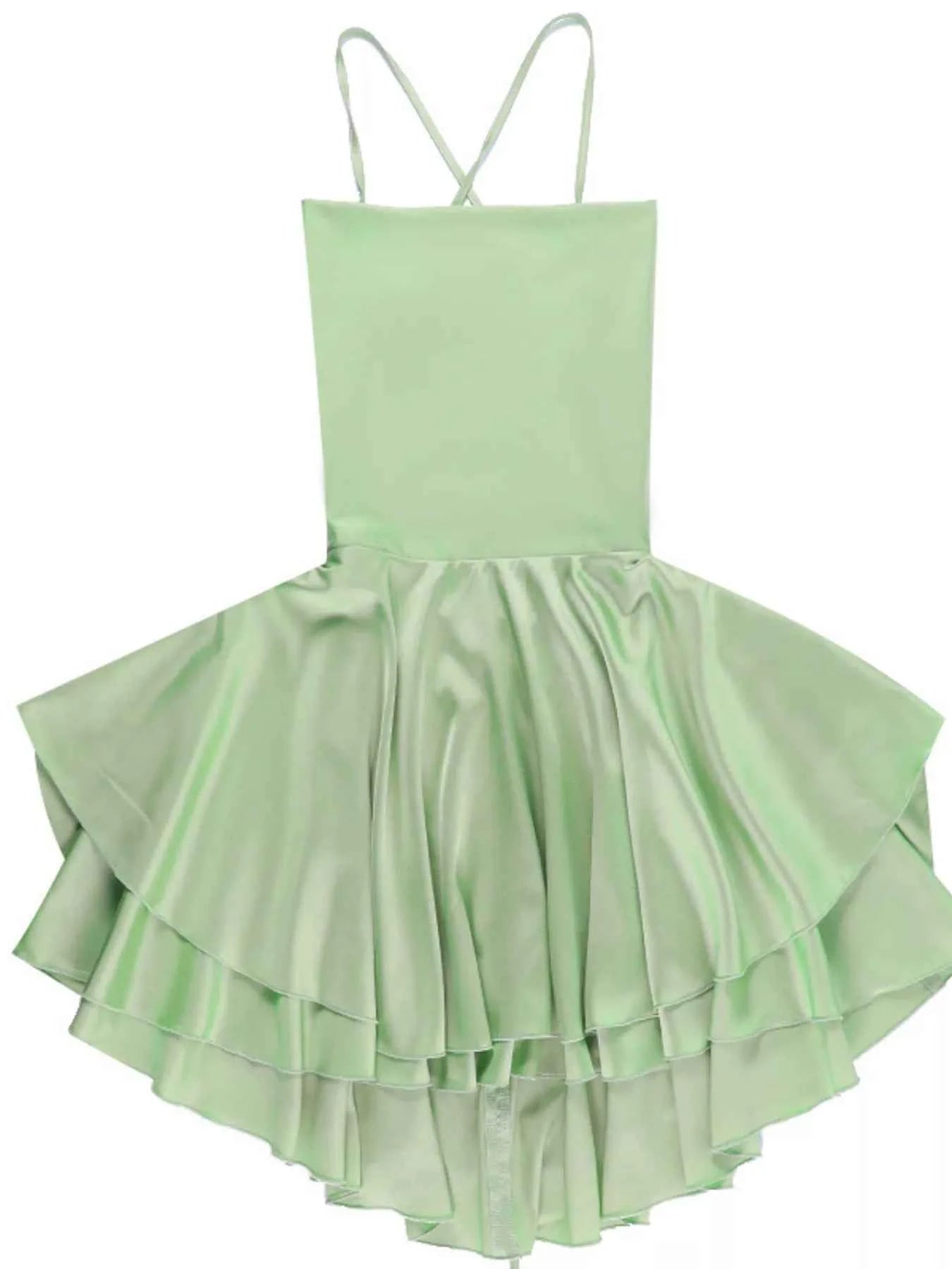 Backless Layered Ruffled Cami Dress