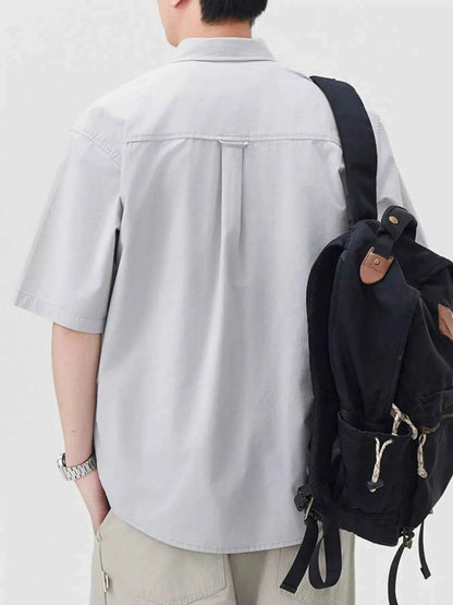 Men's Plus Size Button Up Half Sleeve Shirt