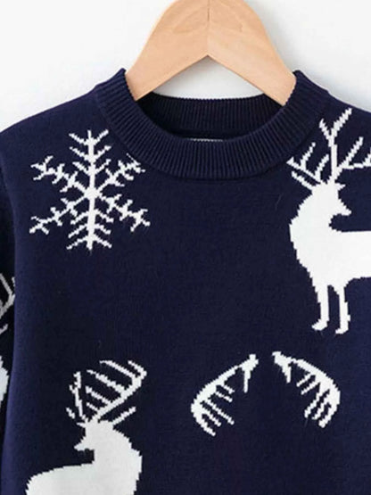 Children's Reindeer & Snowflake Knit Sweater