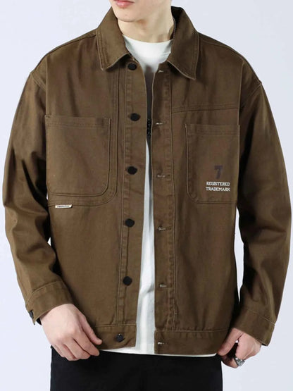 Men's Full Size Button Up Long Sleeve Shacket Plus Size