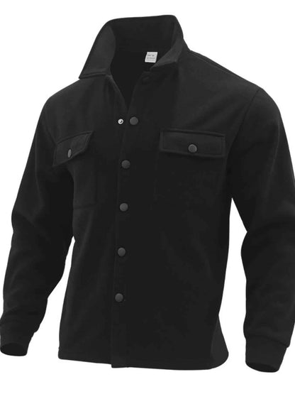 Men's Full Size Button Up Long Sleeve Jacket Plus Size