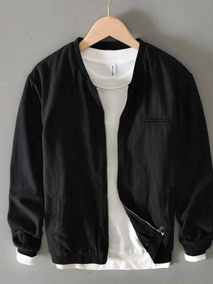 Men's Plus Size Zip Up Long Sleeve Jacket