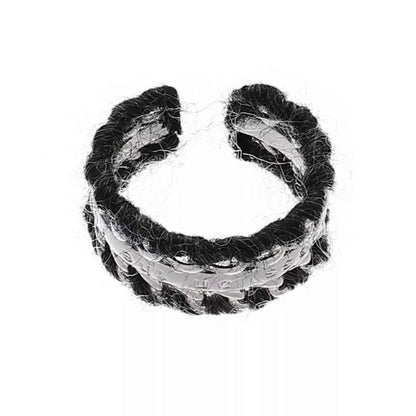 Brass Yarn-Wrapped Open Ring