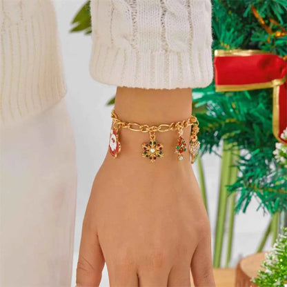 Christmas 18K Gold-Plated Charm Bracelet