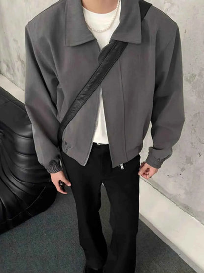 Men's Plus Size Zip Up Long Sleeve Jacket