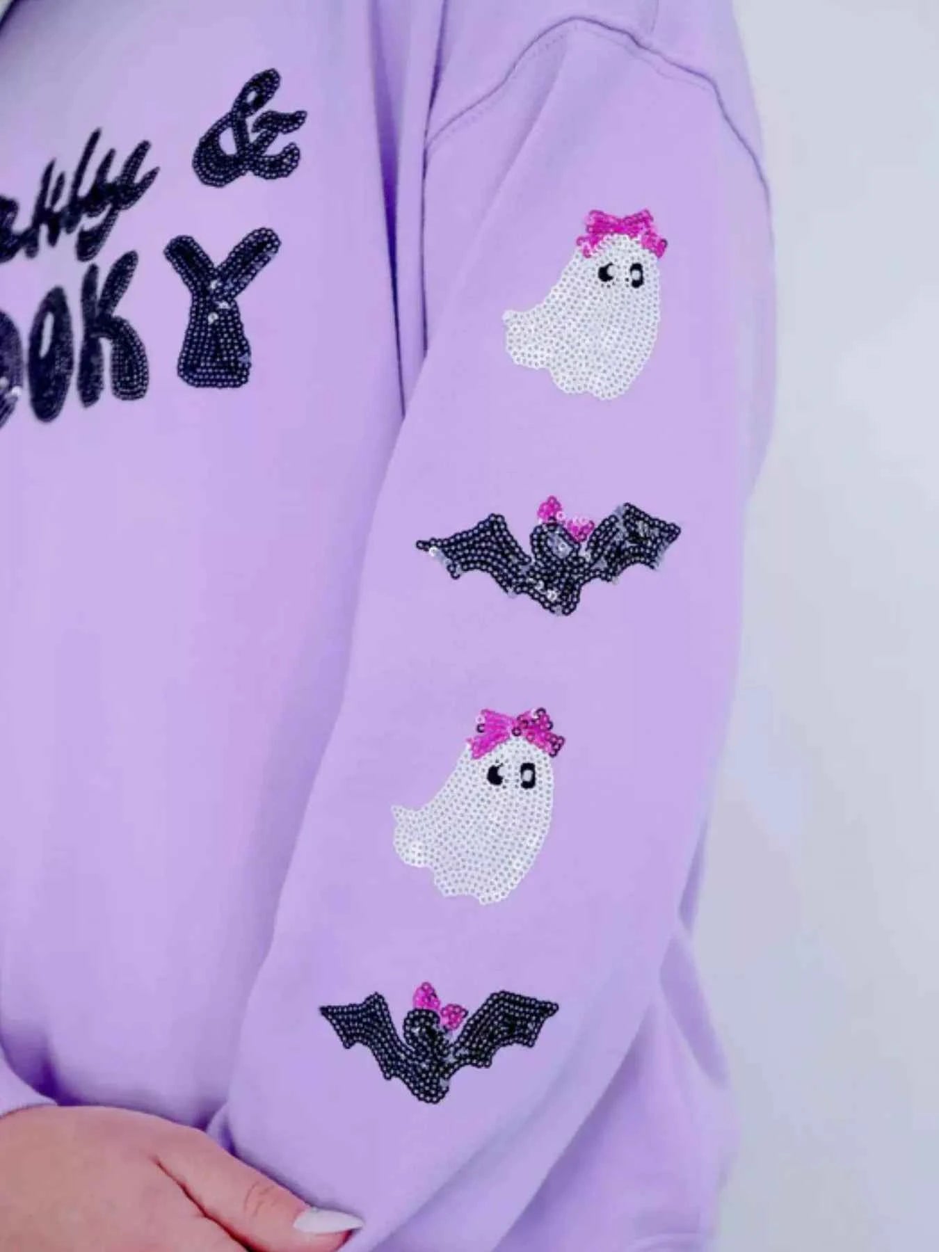 Full Size Halloween Round Neck Long Sleeve Sweatshirt Plus Size
