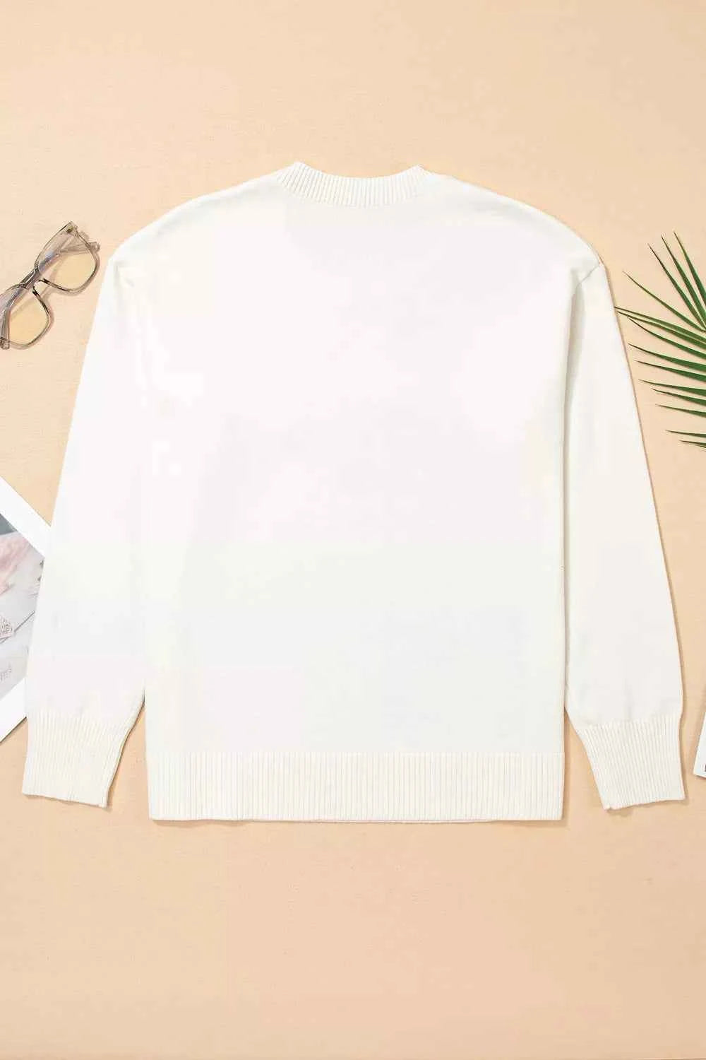 Colorful Holly Jolly Christmas Knit Loose Sweater