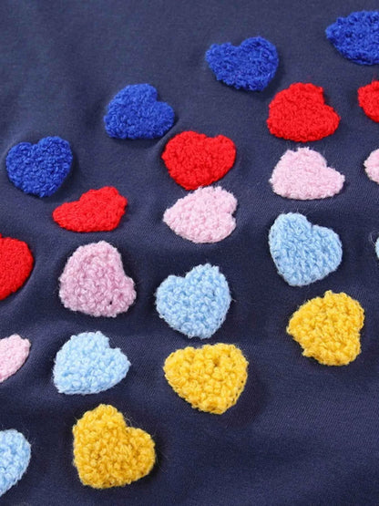 Children's Heart Applique Short Sleeve Dress