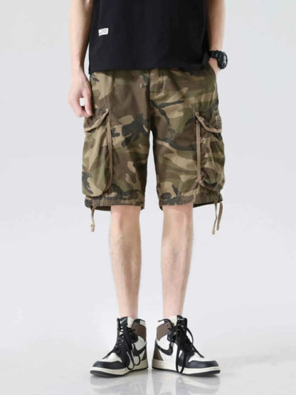 Men's Camouflage Cargo Shorts with Multiple Pockets