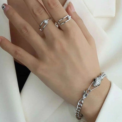 Titanium Steel Zircon Snake Bracelet