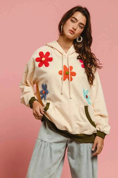 BiBi Patched Hoodie Top