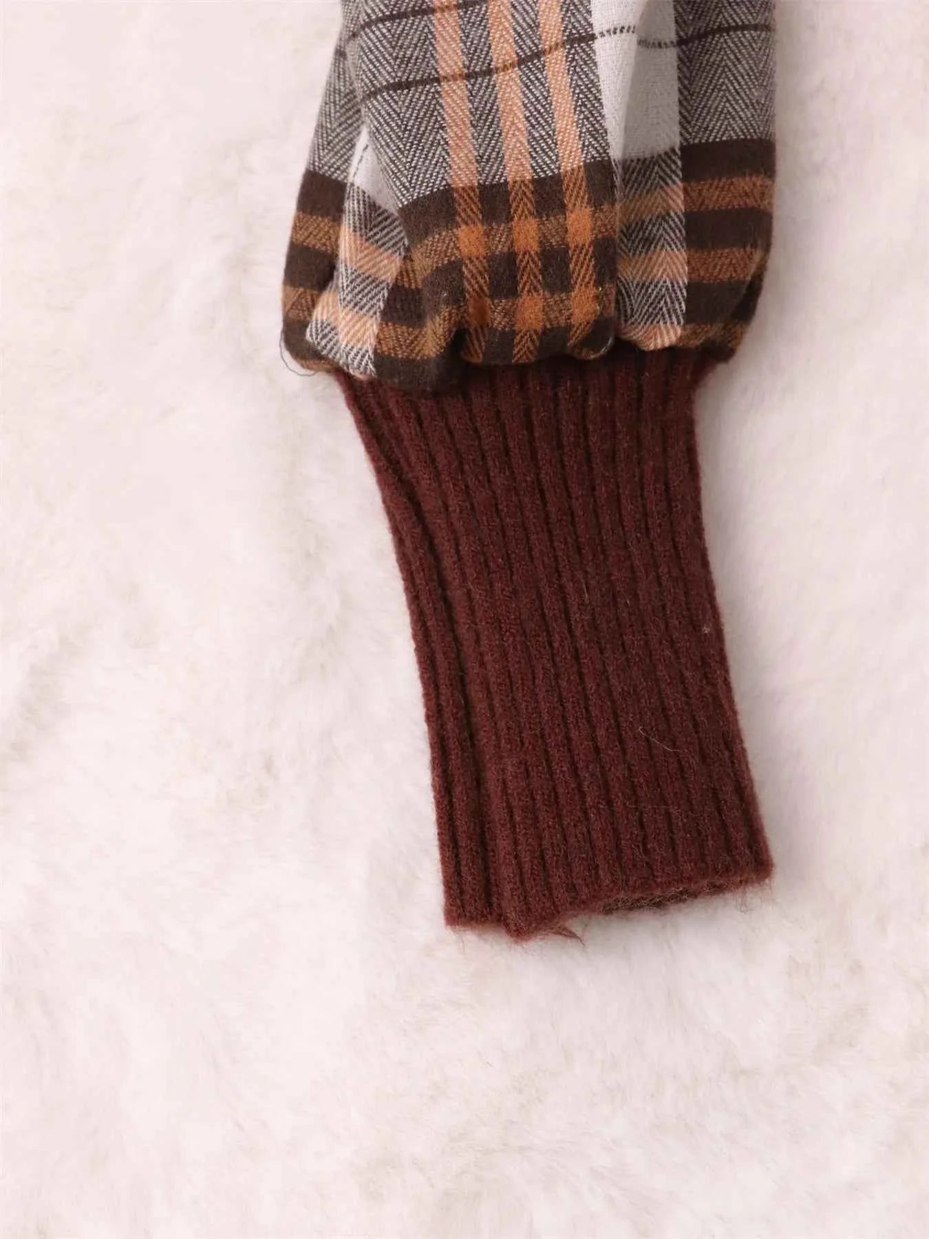 Plaid Long Sleeve Sweater Dress