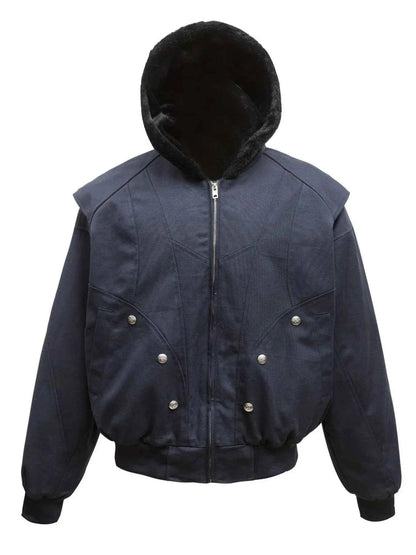 Men's Sherpa Lined Hooded Bomber Jacket