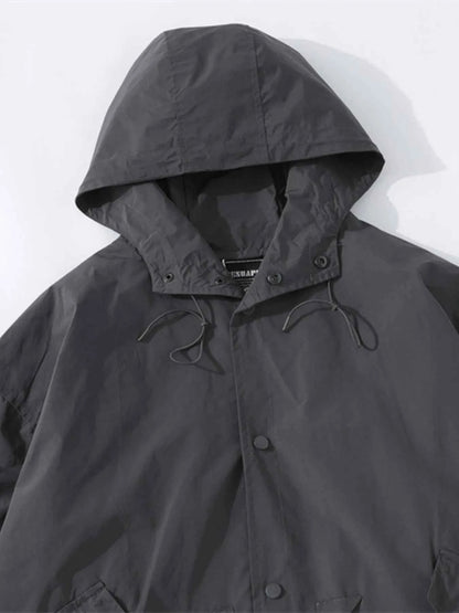 Men's Drawstring Long Sleeve Hooded Jacket