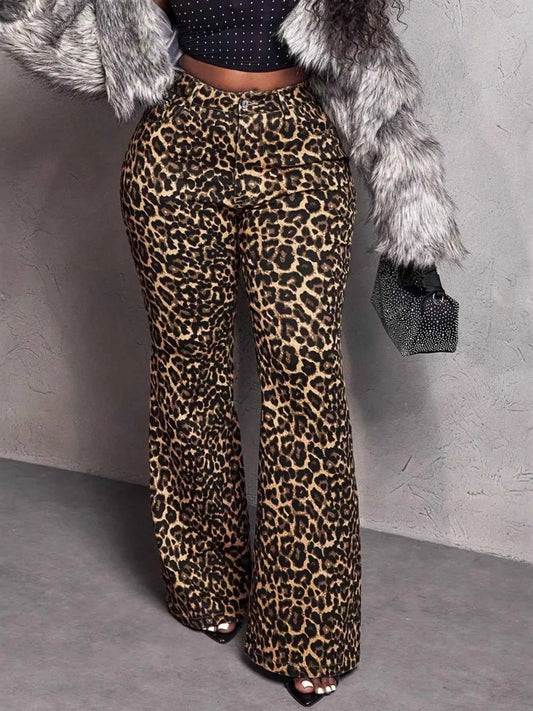 Leopard Wide Leg Pants