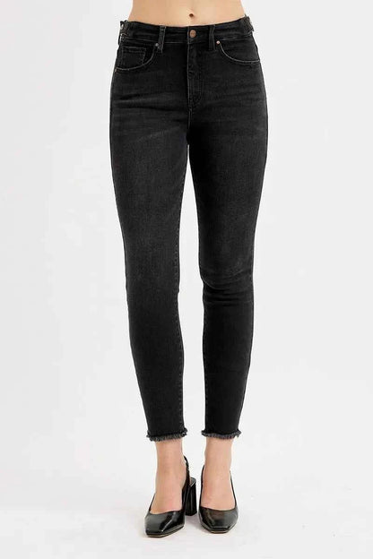 RISEN Full Size Tummy Control High Rise Adjustable Waist Skinny Jeans Plus Size
