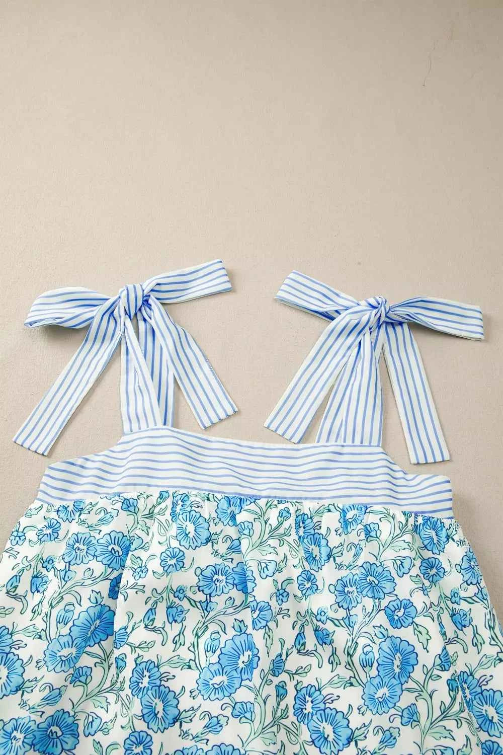 Floral Print Tie-Strap Mini Dress