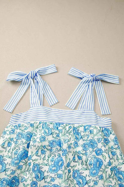 Floral Print Tie-Strap Mini Dress