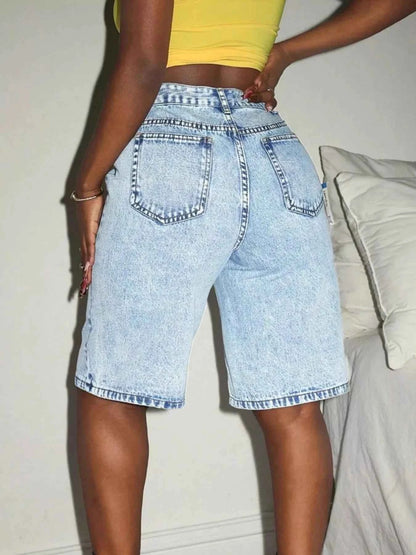 High-Waisted Denim Shorts