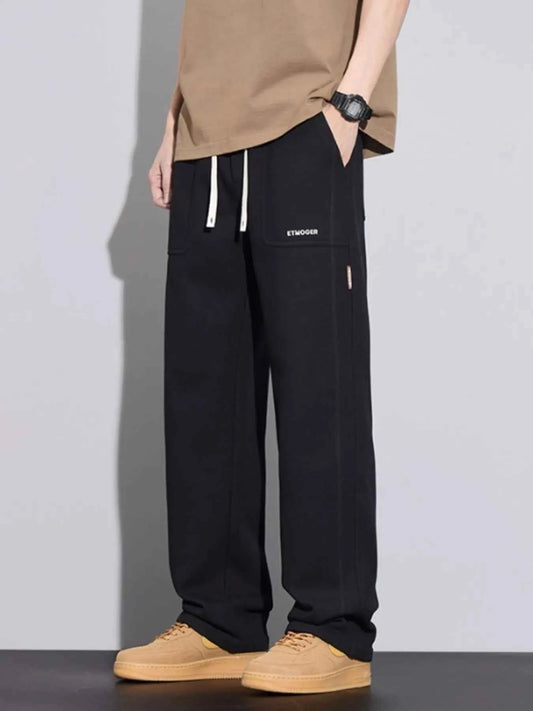 Men's Plus Size Casual Drawstring Wide-Leg Pants