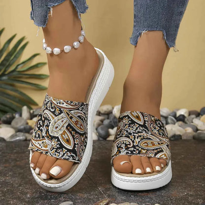 Bohemian Printed Platform Sandals