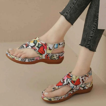 Toe Post Wedge Sandals