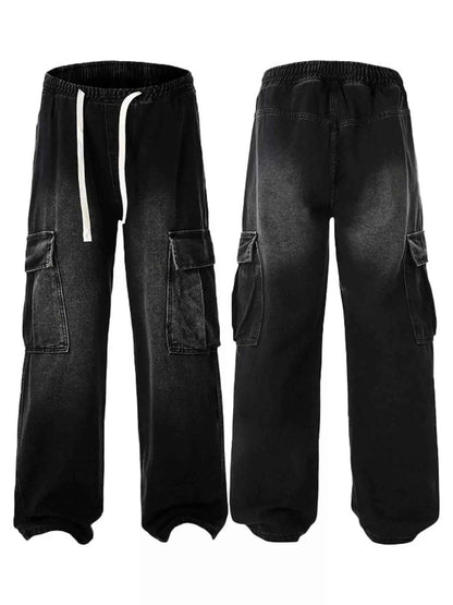 Men's Plus Size Wide-Leg Cargo Jeans