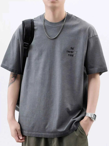 Men's Plus Size Oversized Round Neck Letter Graphic T-Shirt