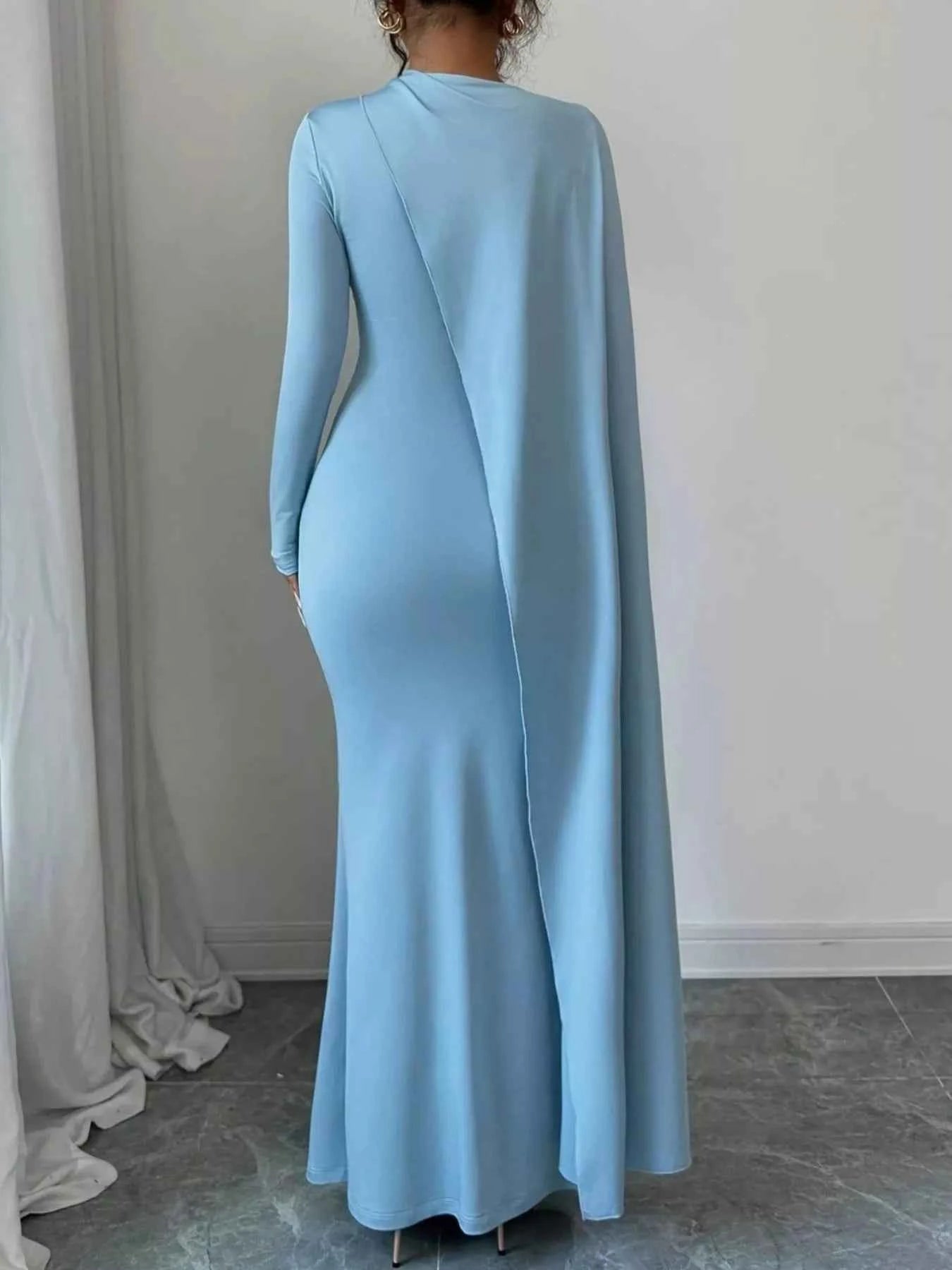 Ruched Long Sleeve Maxi Dress