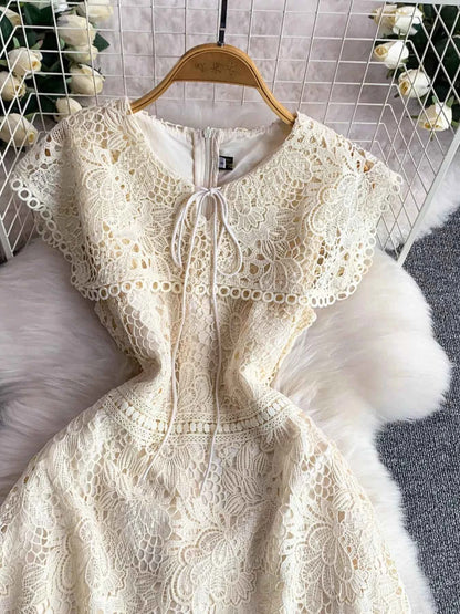 Lace Sleeveless A-Line Dress