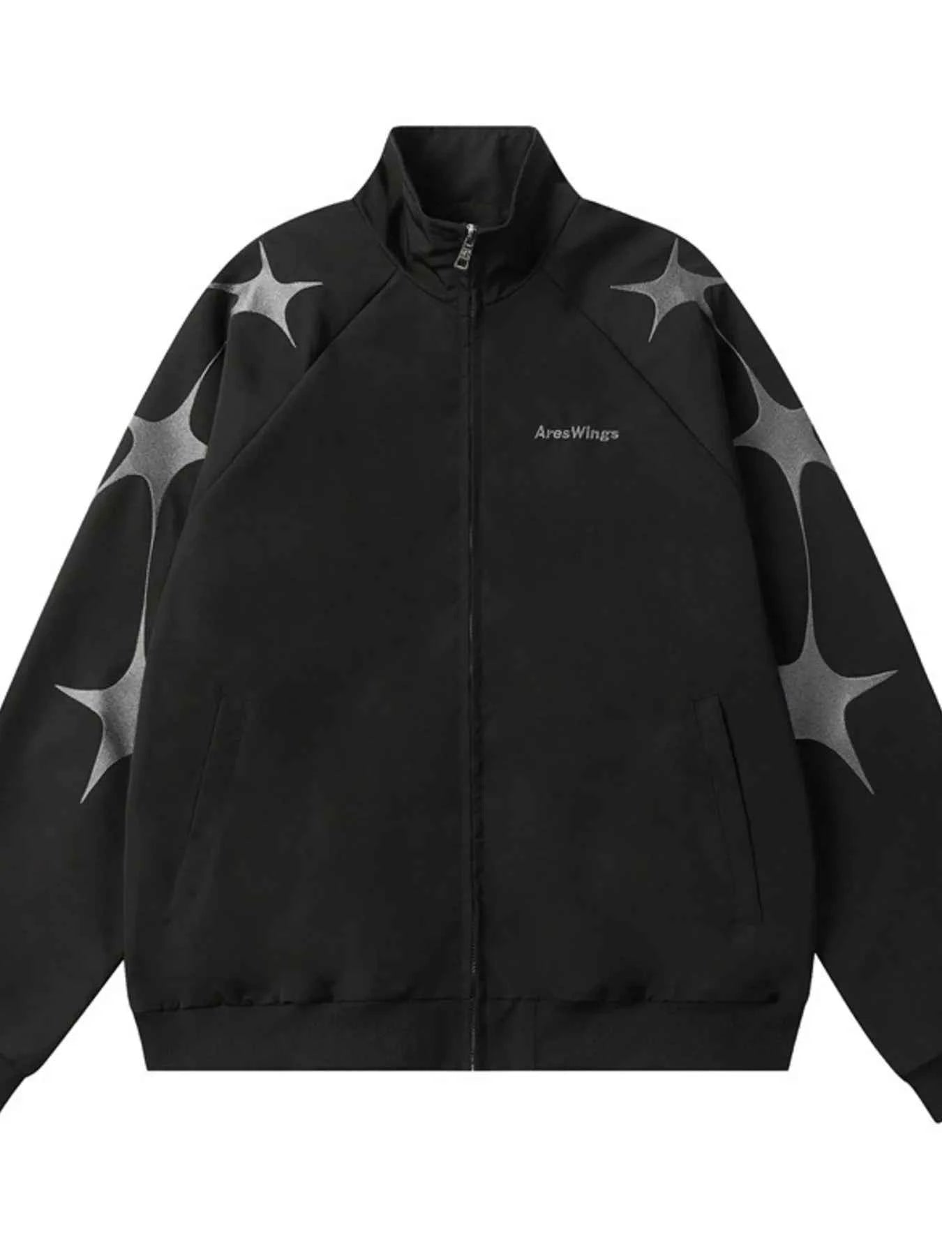 Men's Star Pattern Zip-Up Jacket