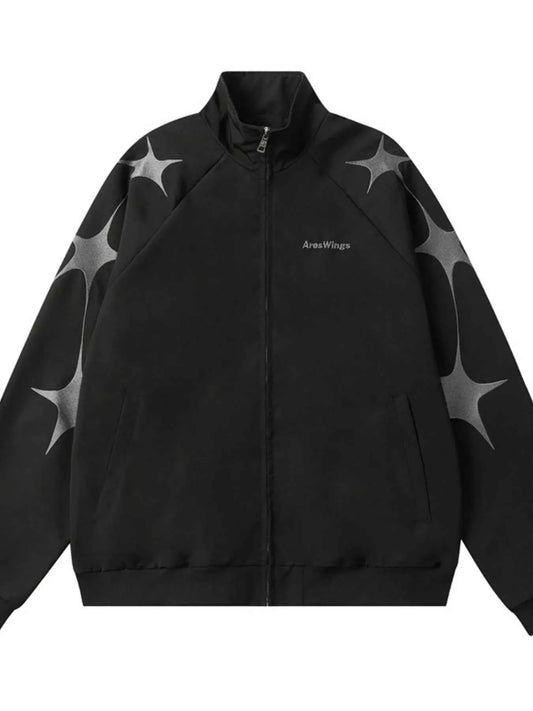 Men's Star Pattern Zip-Up Jacket