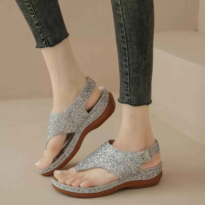 Toe Post Wedge Sandals