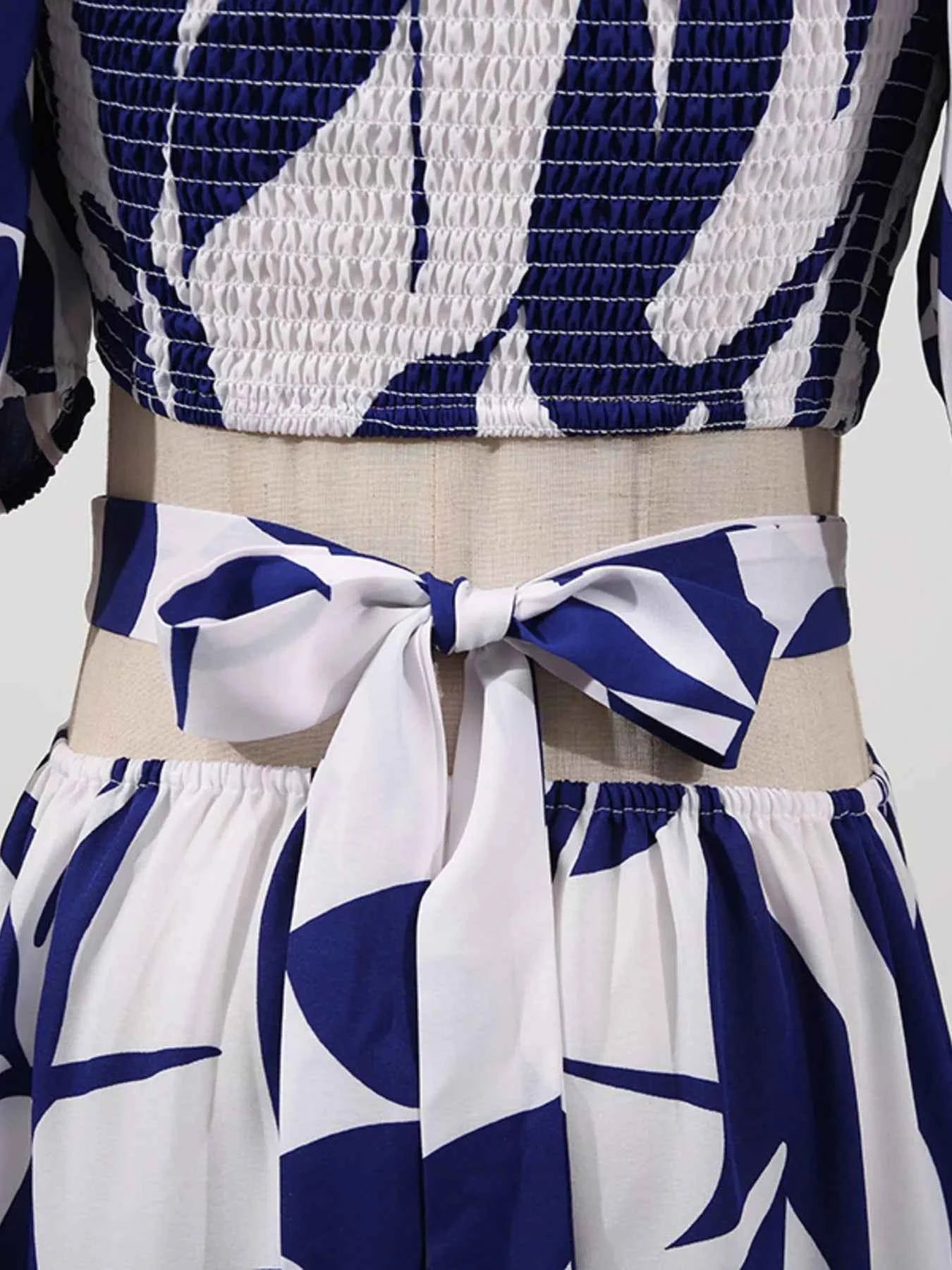 Off-Shoulder Cutout Leaf Print Maxi Dress