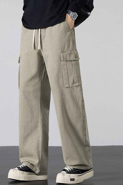 Men's Plus Size Drawstring Loose Fit Cargo Pants