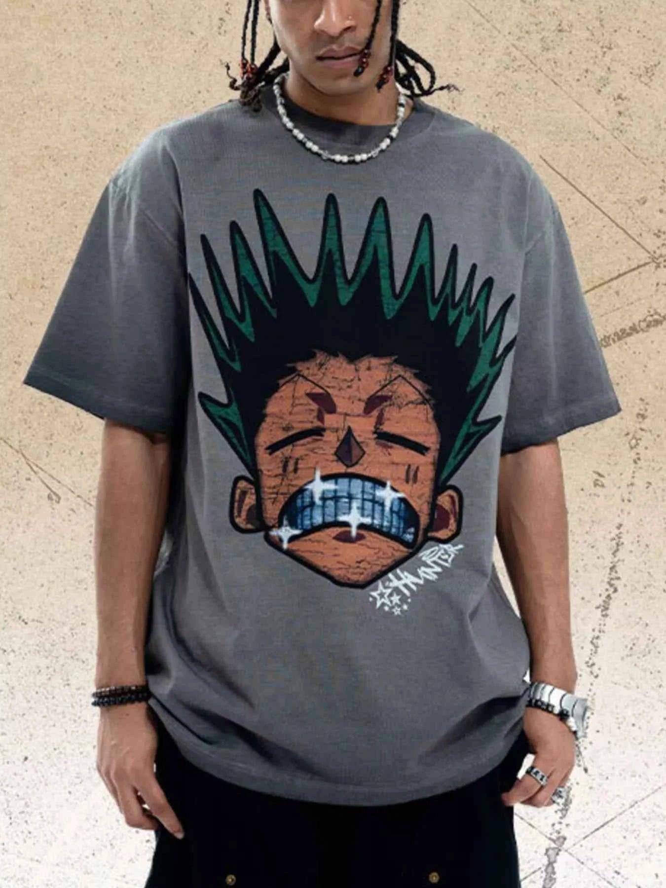 Men's Graphic Round Neck Oversized T-Shirt