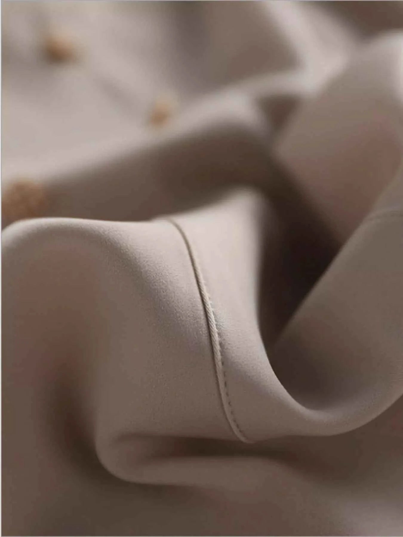 Ruched Front Decorative Button Long Sleeve Blouse