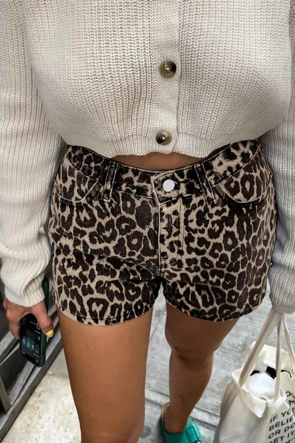 Leopard Shorts with Pockets