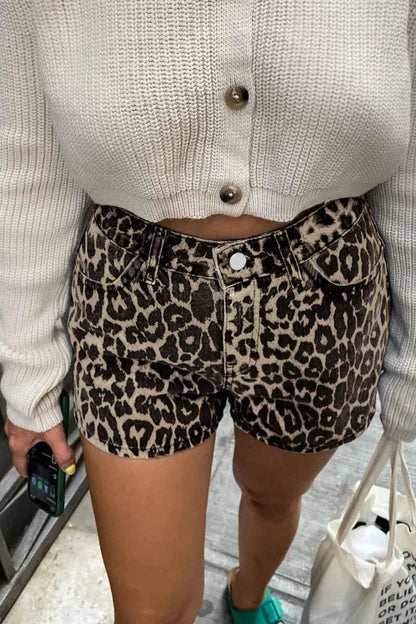 Leopard Shorts with Pockets