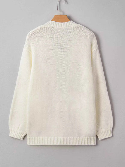 Halloween Pumpkin Embroidered Knit Cardigan