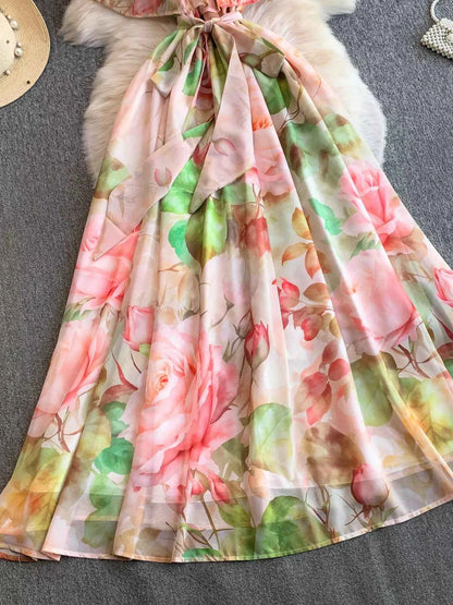 Floral Off-Shoulder A-Line Dress